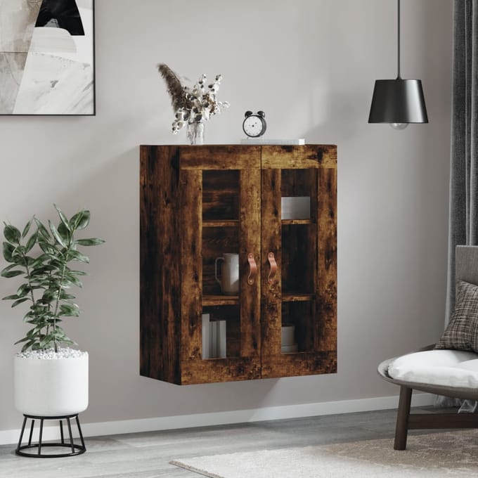 vidaXL - Wandkast - 69,5x34x90 - cm - gerookt - eikenkleurig