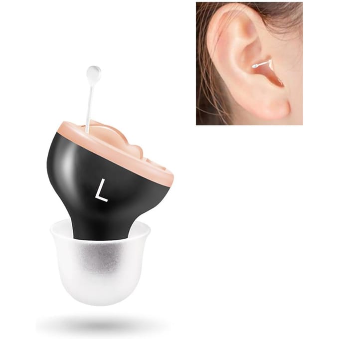 Mini aide auditive Invisible, amplificateur sonore, Volume réglable, aide auditive pour sourds For Left Ear beige