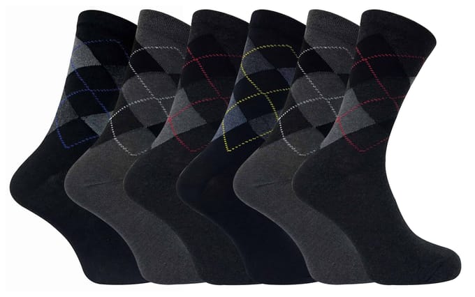 6 paar heren formele gemusterde gekleurde katoenen sokken