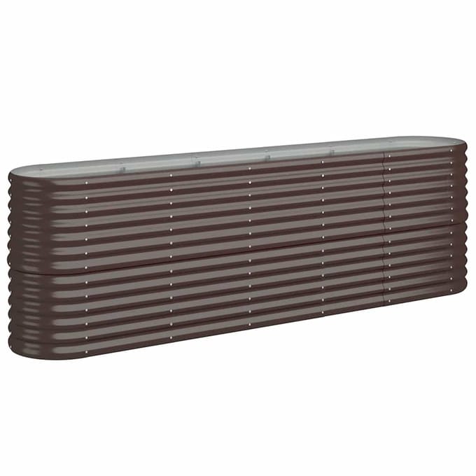 vidaXL - Plantenbak - 224x40x68 - cm - gegalvaniseerd - staal - bruin