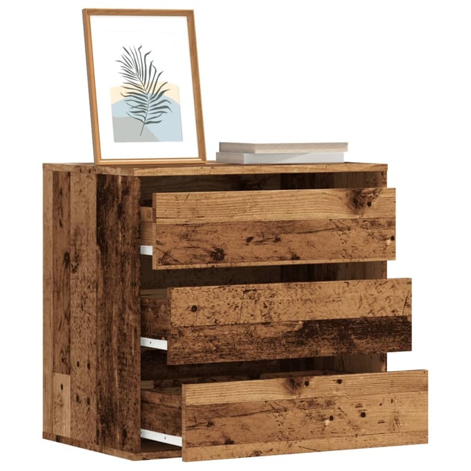 vidaXL - Ladekast - 60x41x58 - cm - bewerkt - hout - oud - houtkleurig