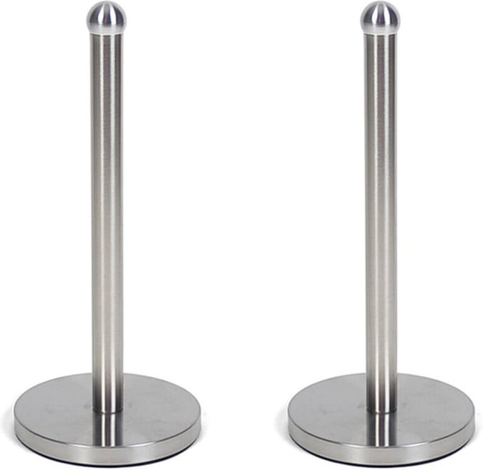 Gerim - 2x Keukenrollen houder rvs zilver kleurig 34 cm - luxe model