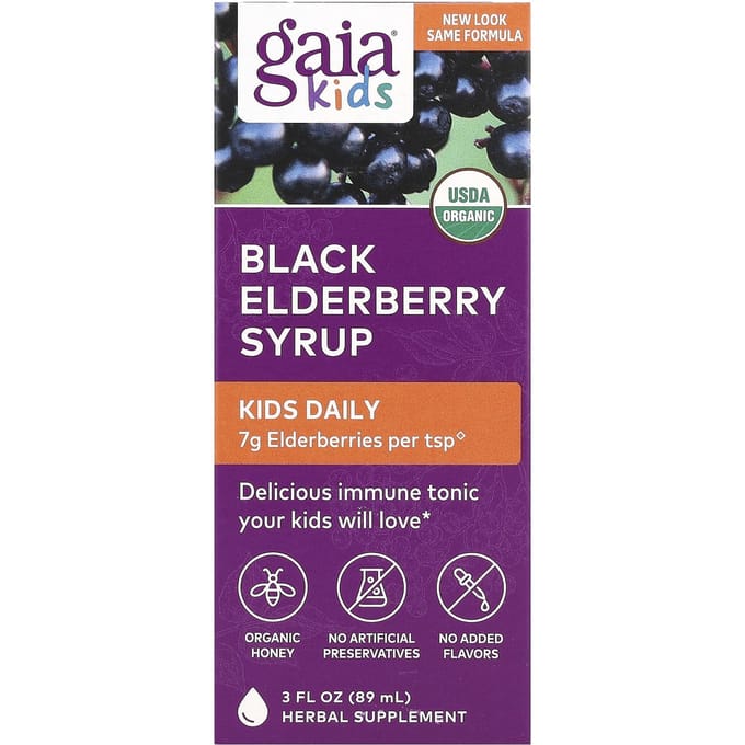 Gaia Herbs, Kids Daily, Sirop de Sureau Noir, 3 fl oz (89ml)