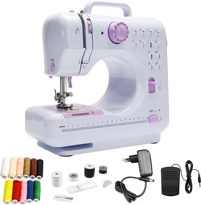 Naaimachine Kinderen - Kindernaaimachine - 12 steektypen - Mini Naaimachine - Cadeau voor Meisjes - Sewing Machine Beginners Set