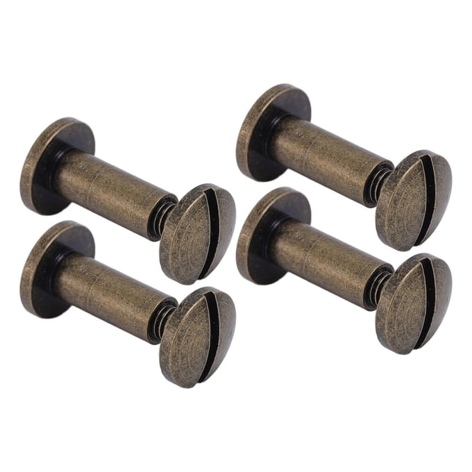 20 Set 8 X 10mm Bindklinknagels Boog Sleufschroefkop Zinklegering 8 X 5mm Bindschroeven voor DIY PU