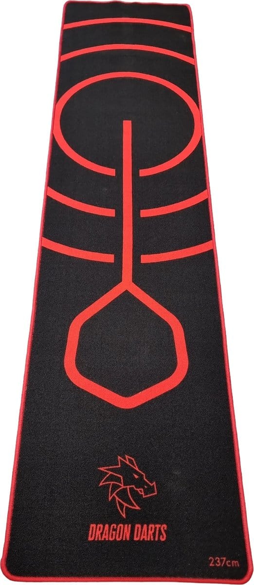 Dragon Darts - dartmat - Bullseye Red - 237x60 cm - dart mat - dartmatten