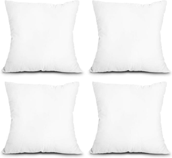 Kussen Vullingen - Deksen Kussens - Meubels Decoratie - Set van Vier - 66x66 cm - Wit