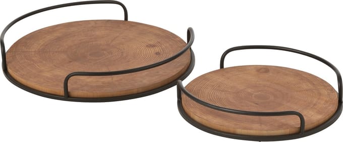 J-Line plateau - ijzer - zwart - 2 stuks