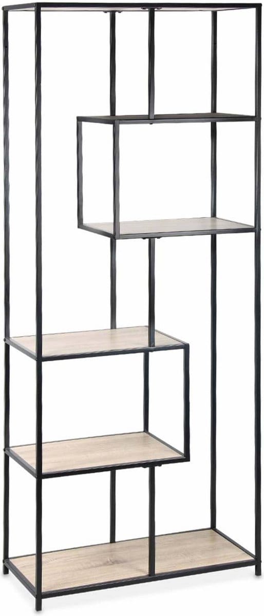 sweeek - Open wandkast metaal asymmetrisch 6 vakken 77cm - loft