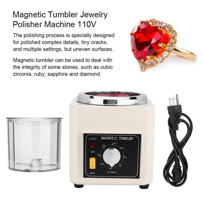 Magnetische Tumbler Sieraden Polijstmachine Finisher Machine Professioneel Polijstgereedschap white