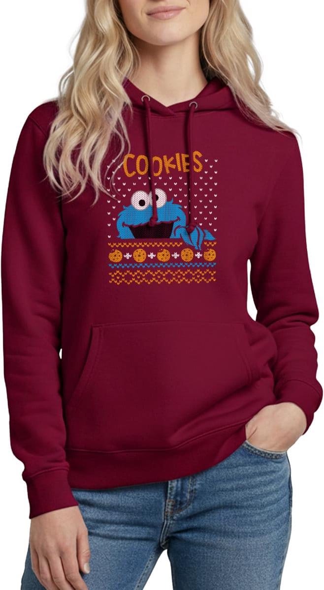 Sesamstraat Koekiemonster Cookies Lelijk Kerst Hoodie Dames
