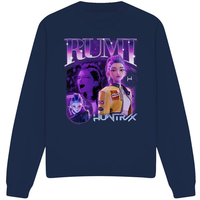 K-Pop Demon Hunters Unisex volwassen Huntr/X Rumi Bootleg Sweatshirt (Marine)