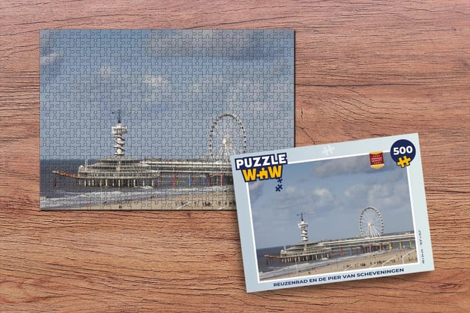 Puzzel Reuzenrad en de Pier van Scheveningen - Legpuzzel - Puzzel 500 stukjes