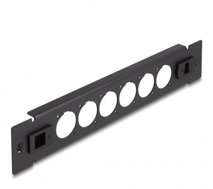 Delock 10 inch patch panel | voor 6 D-type modules | 1U | toolfree | zwart