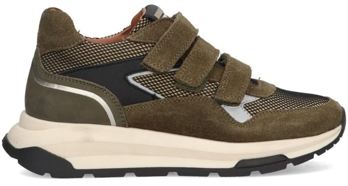 Braqeez 425972-420 Jongens Lage Sneakers - Blauw - Leer - Klittenband
