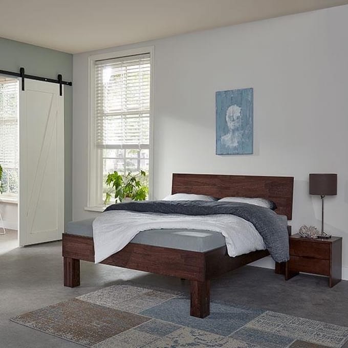 Bed Box Wonen Massief beuken houten bed Lovesch Basic 140x200 cm Natuur gelakt