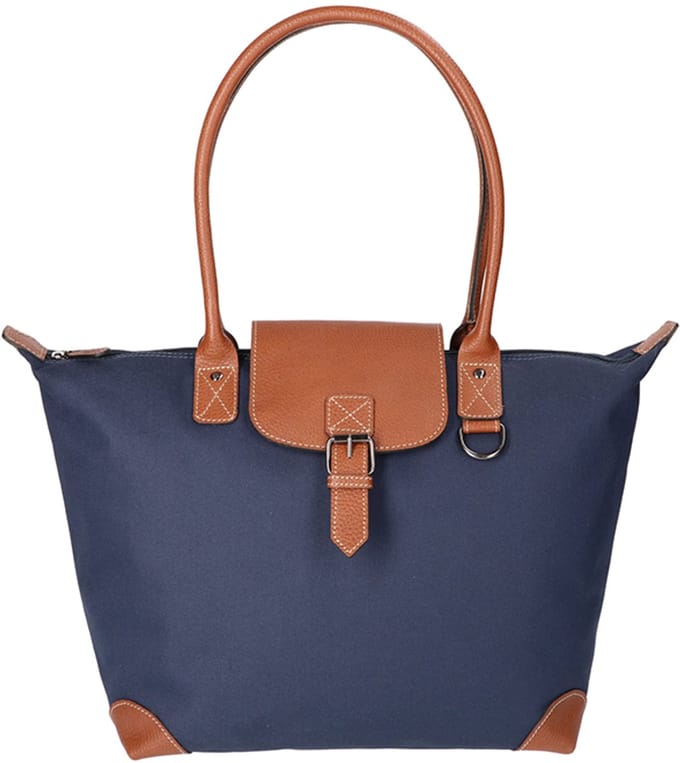 Leather Design Canvas Handtas/Schoudertas 15.4'' Blauw