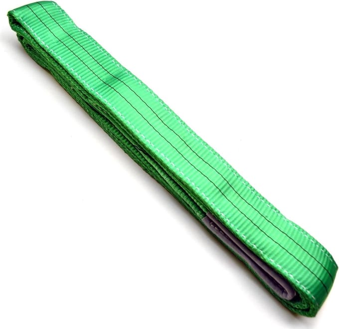 Webbing Sling - Hefband Touw - Hefen En Slepen - Versterkte Lussen - 3 Meter - Groen