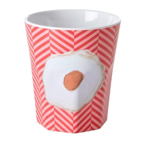 Rice melamine beker jumbo fried egg print