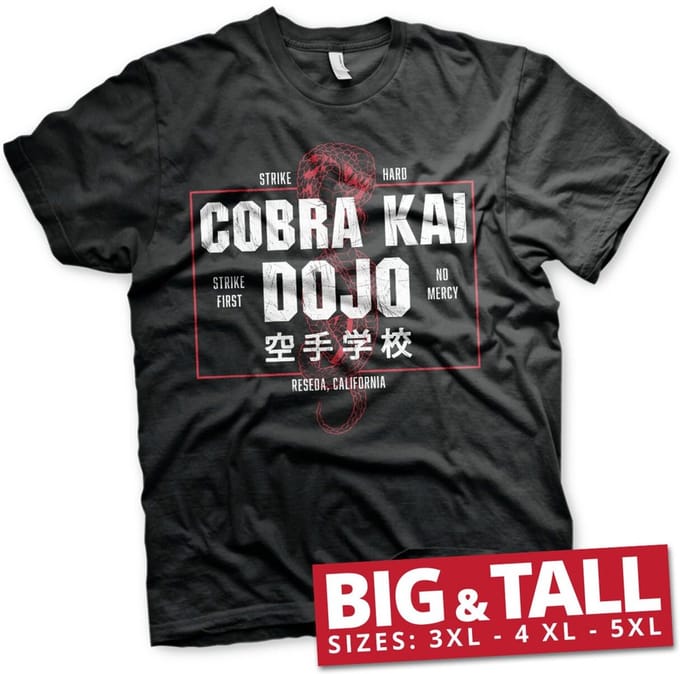 Cobra Kai Dojo Big & Tall T-shirt Zwart