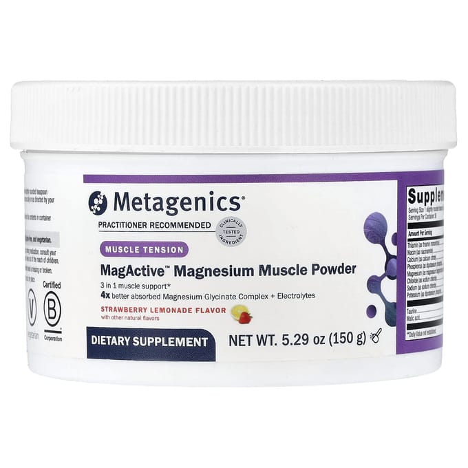 Metagenics, MagActive™ Magnesium Spierpoeder, Aardbei Citroenade, 5,29 oz (150 gr)