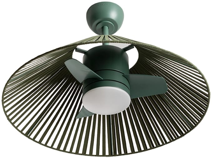 CREATE - CREATE - Stille plafondventilator 25W met licht - Sage - Ø76cm - WIND LAMP WOVEN