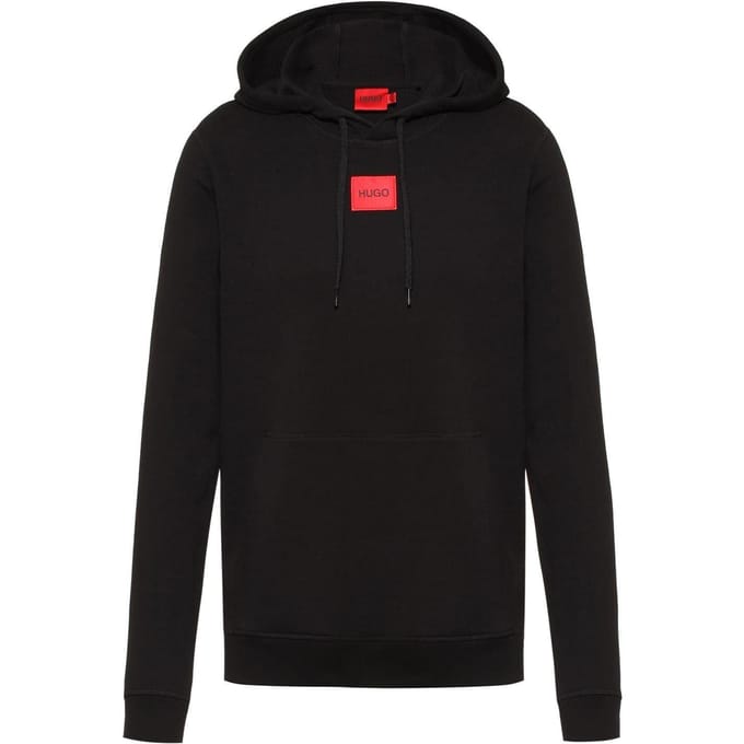 Hugo Heren Pullover Hoodie Katoenmix (Zwart)