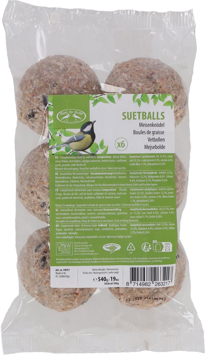 Esschert Design Mezenbollen zonder Net - 6 stuks