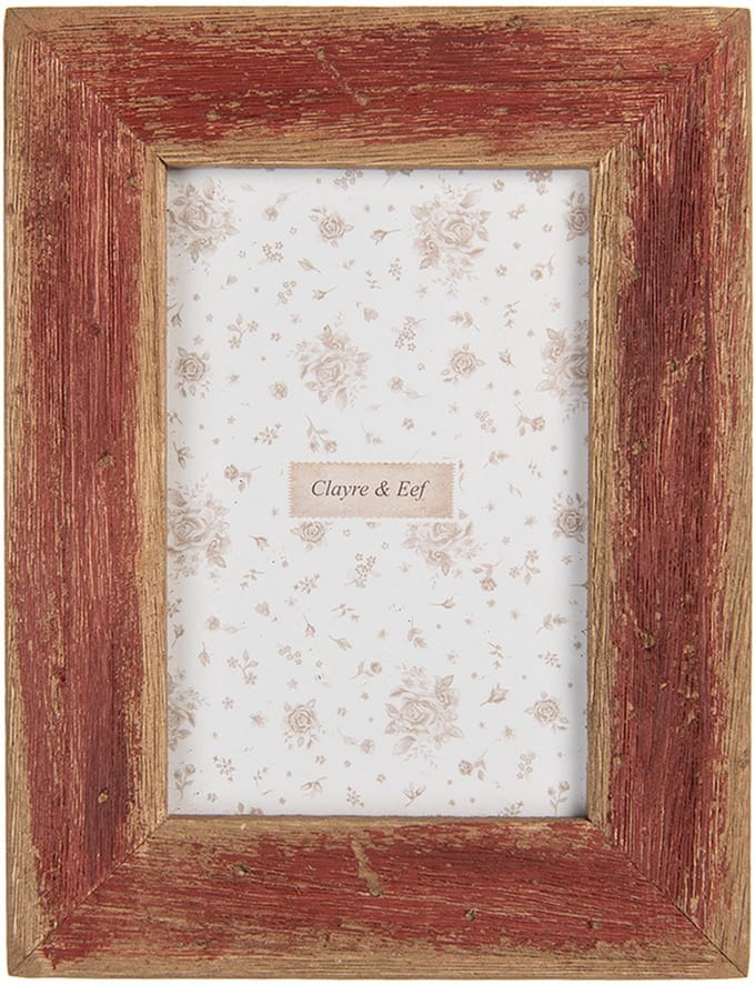 Clayre & Eef Fotolijst 10x15 cm Bruin Rood Hout