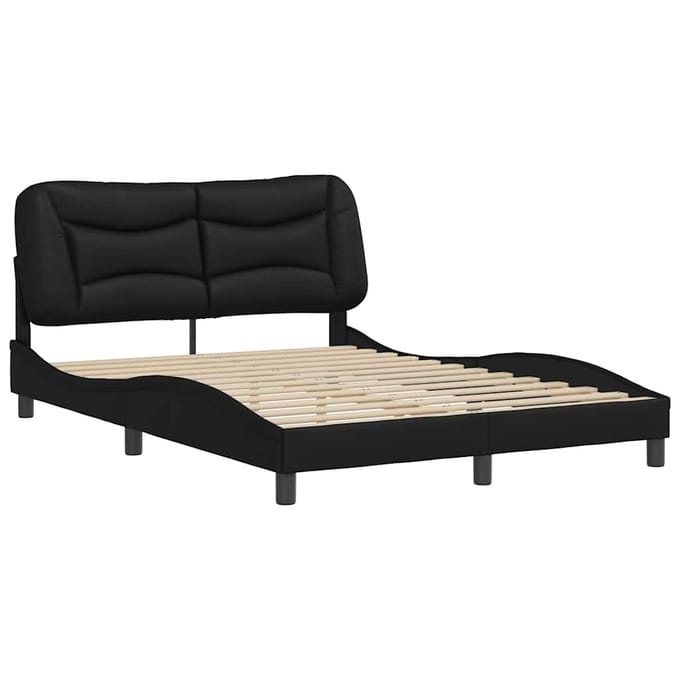 vidaXL - Bedframe - zonder - matras - "Hvar" - kunstleer - zwart - 140x200 - cm