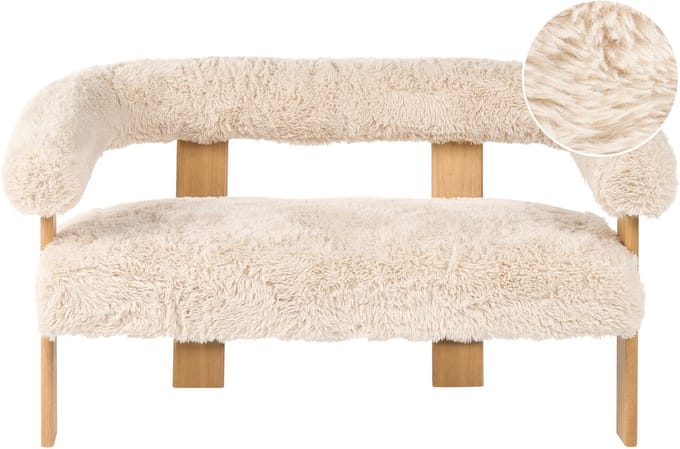 ILBRO - Tweezitsbank - Lichtbruin/Off-white - Kunstbont