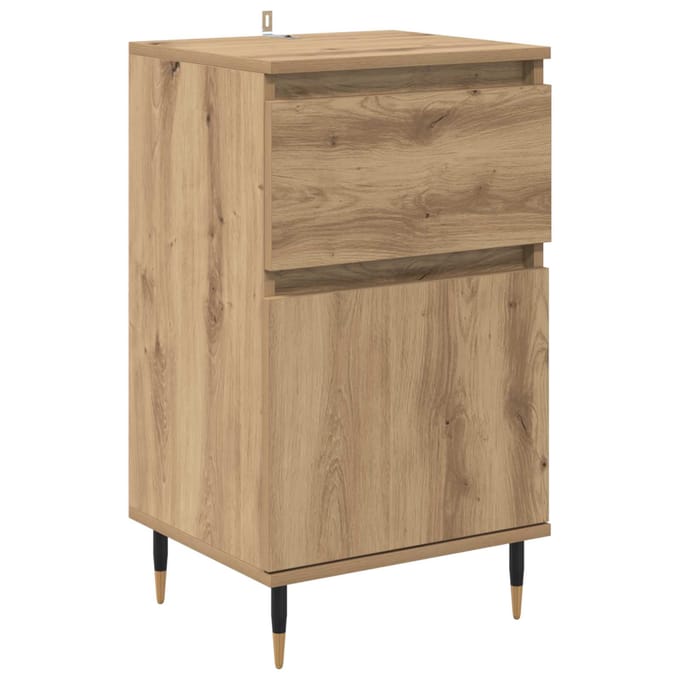 vidaXL Dressoir Artisan Eiken 40 x 35 x 70 cm Gemonteerd hout en ijzer