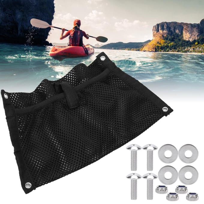 Nylon Mesh Opbergtas Uitrustingsaccessoires Fleshouder Pouch Organizer voor Kajak black