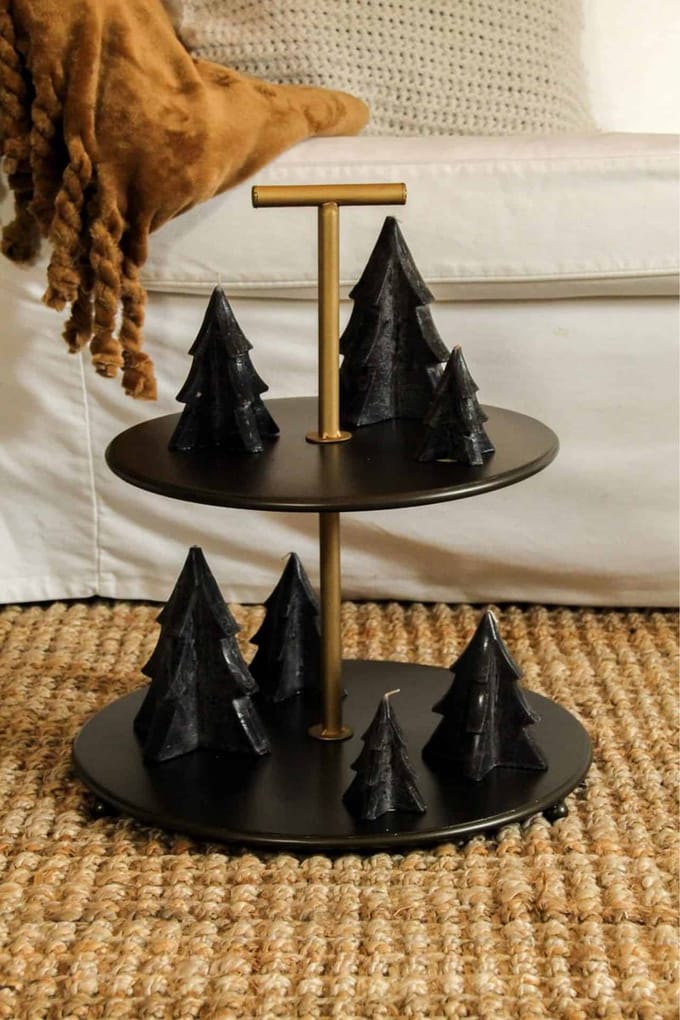 Home Society - Kerstboomkaars 'Denn' (Zwart) - Set van 6 (L)