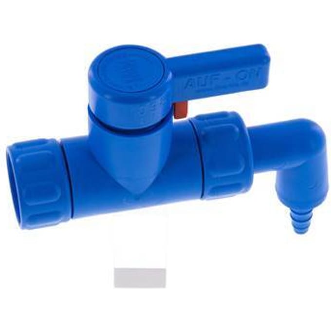 PP 2-Weg Kogelkraan G 3/4'' 6x10mm Slangpilaar