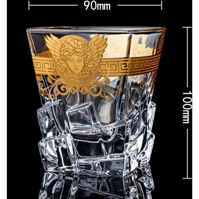 Creatief Kristal Whiskyglas Goudkleurige kopglas Multifunctioneel waterglas M