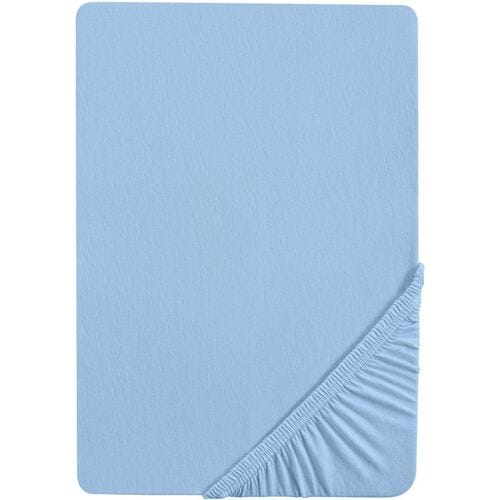 BIBERNA Jersey hoeslaken (Ijsblauw, 90-100 x 200 cm)