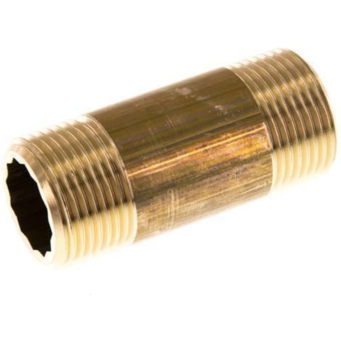 G 3/4'' Messing Dubbele Pijpnippel 16 Bar DIN 2982 - 60mm