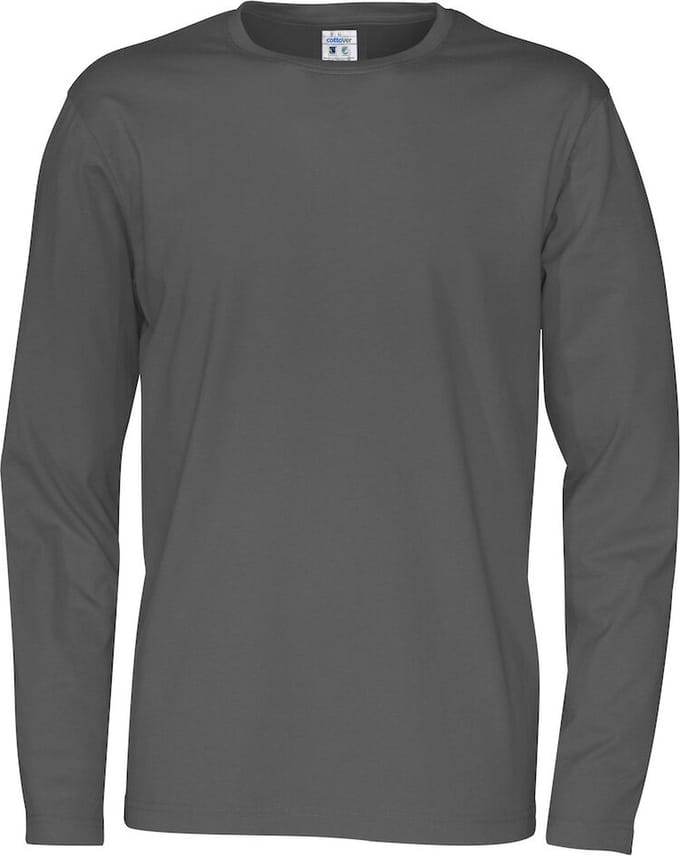 Cottover T-SHIRT LONG SLEEVE MAN - GOTS GECERTIFICEERD 141020 - Antraciet - M