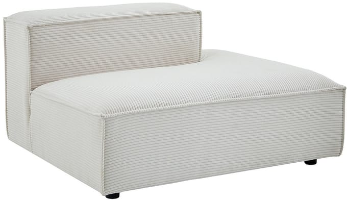 Vente-unique Chaise longue rechts in beige ribfluweel RUZOLO