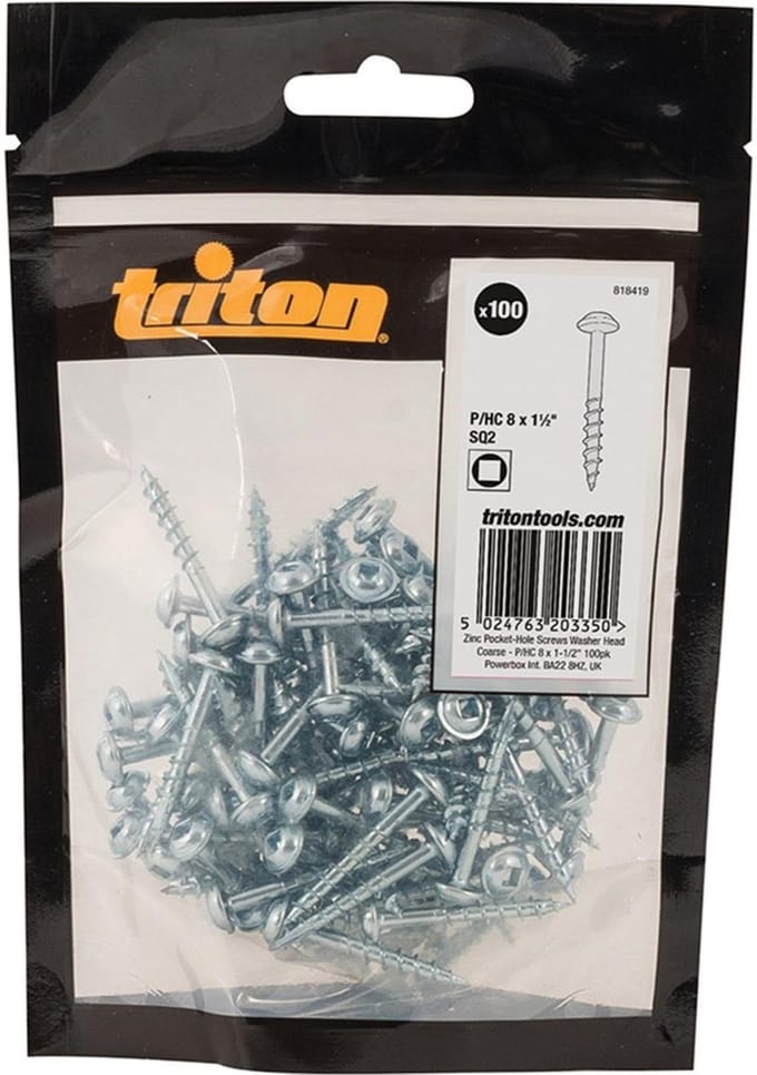 Triton Pocket boring schroeven - grof schroefdraad - 8 x 38 mm - 100 stuks