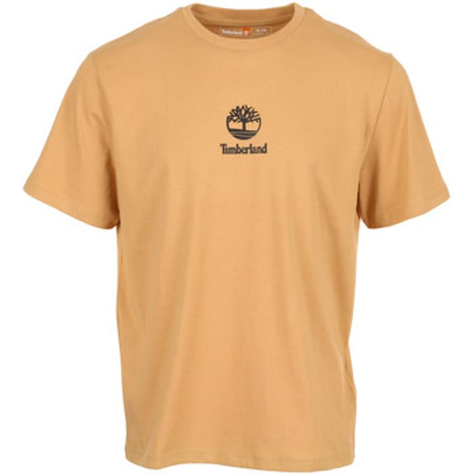 T-shirt Korte Mouw Timberland Print Stack Logo Short Ltbrn