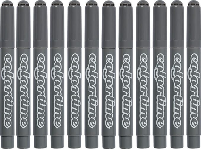Creativ Company Grijze Jumbo pennen 12 stuks.