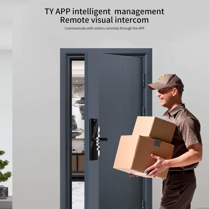 Smart Lock met camera 4,5 inch scherm BT Keyless Entry deurslot TY zwart