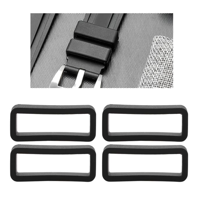 Lot de 4 boucles de sécurité de rechange en silicone pour montre-bracelet SWATCH (18mm) black
