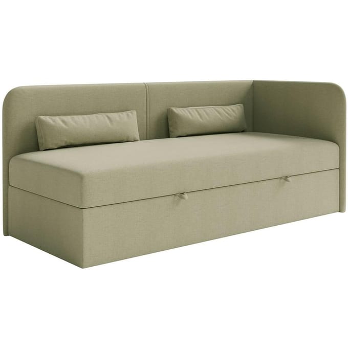 Jeugdbed Cambrils chenille rechts 90 x 200 cm met opbergruimte | NADUVI Collection