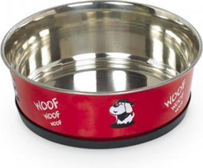 Nobby eetbak heavy bowl met antislip 16 cm -  rood