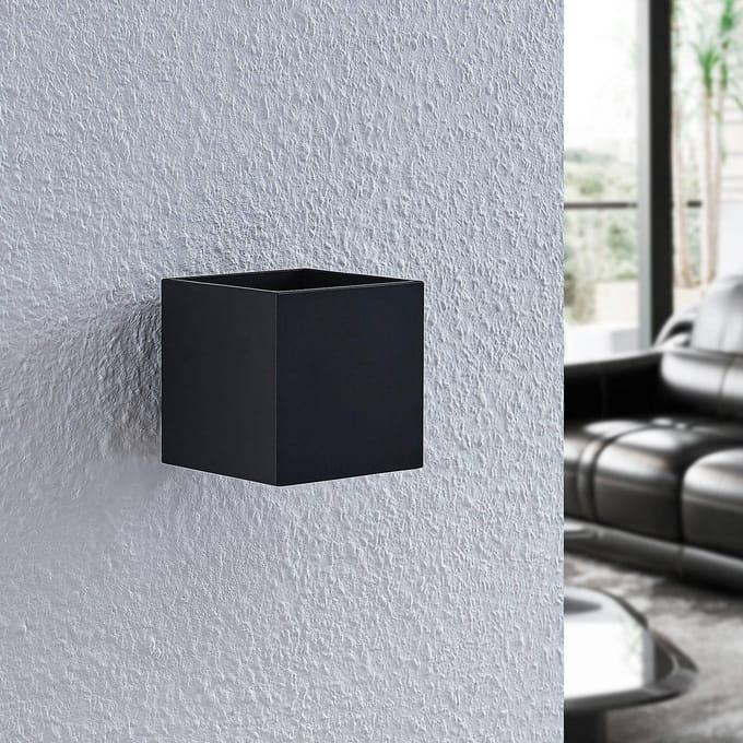 Lindby - wandlamp - 1licht - aluminium, staal - H: 10 cm - G9 - zwart