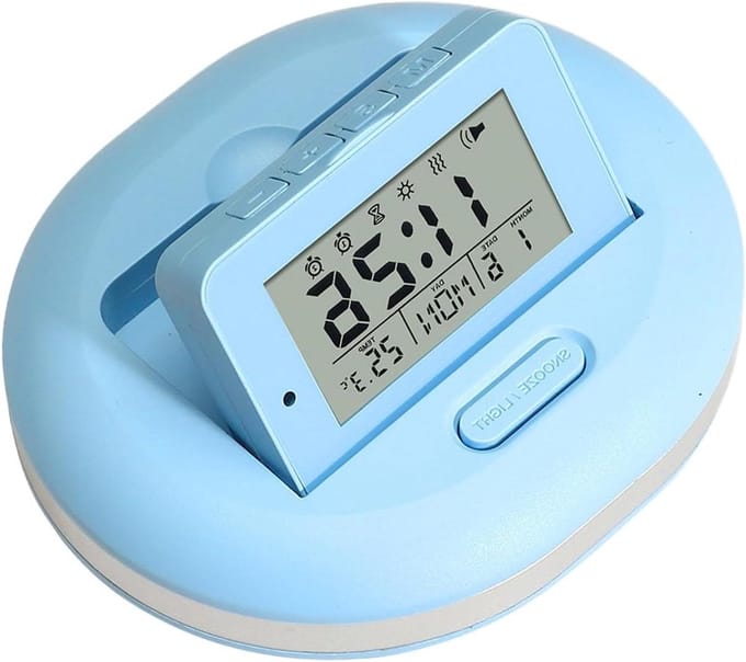Digitale Wekker - LED Indicator - Rustige Ochtenden - Geruisloos Alarm - 31 millimeter - Beige