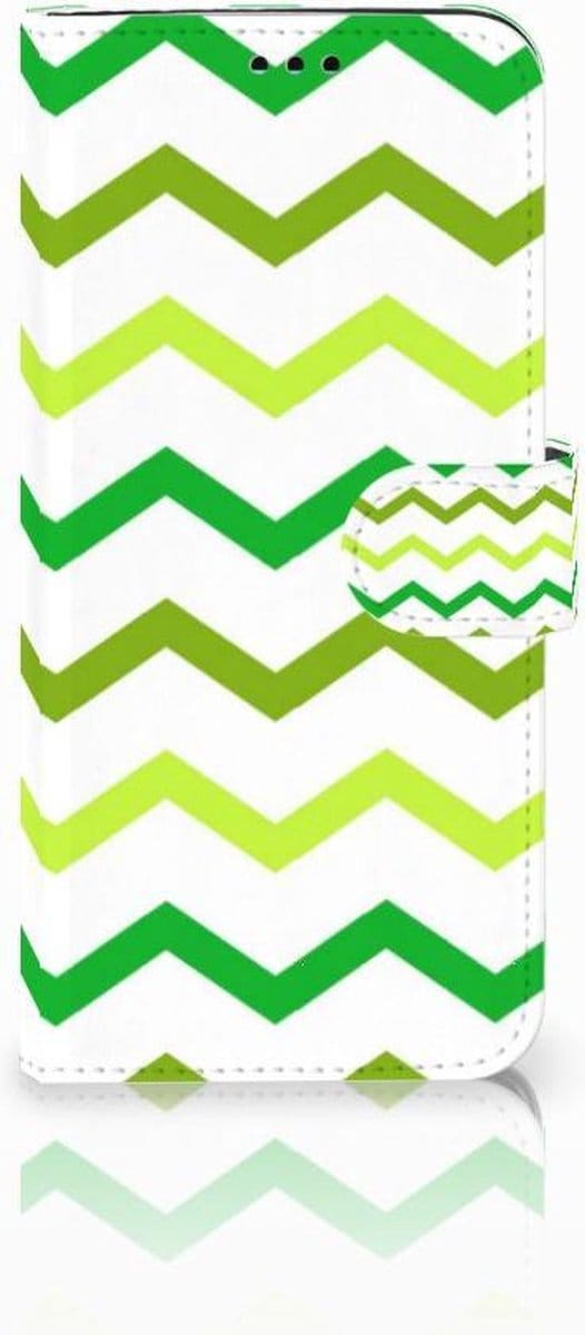 Book Case voor Samsung Galaxy S9 Plus Telefoon Hoesje Zigzag Groen